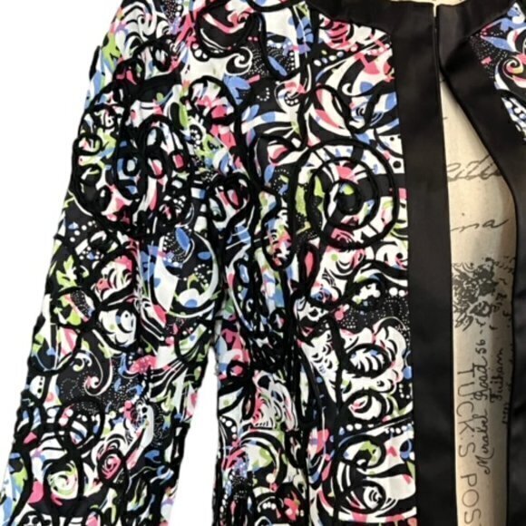 Trenz by‎ Theresa Renz Jacket Blazer Small Lined 3/4 Sleeve Embellish Career EUC - Picture 2 of 14